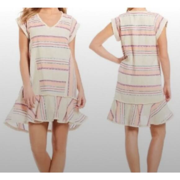 Anthropologie Holding Horses Elira Striped Dress Size S Boho Mini A Line Swing - Picture 2 of 8